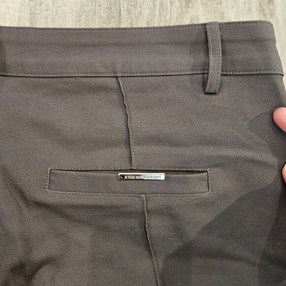 Icon Amsterdam Pleated Tapered Pants Men’s 2XL Brown Grey Slim Tailored Trousers - Picture 8 of 12